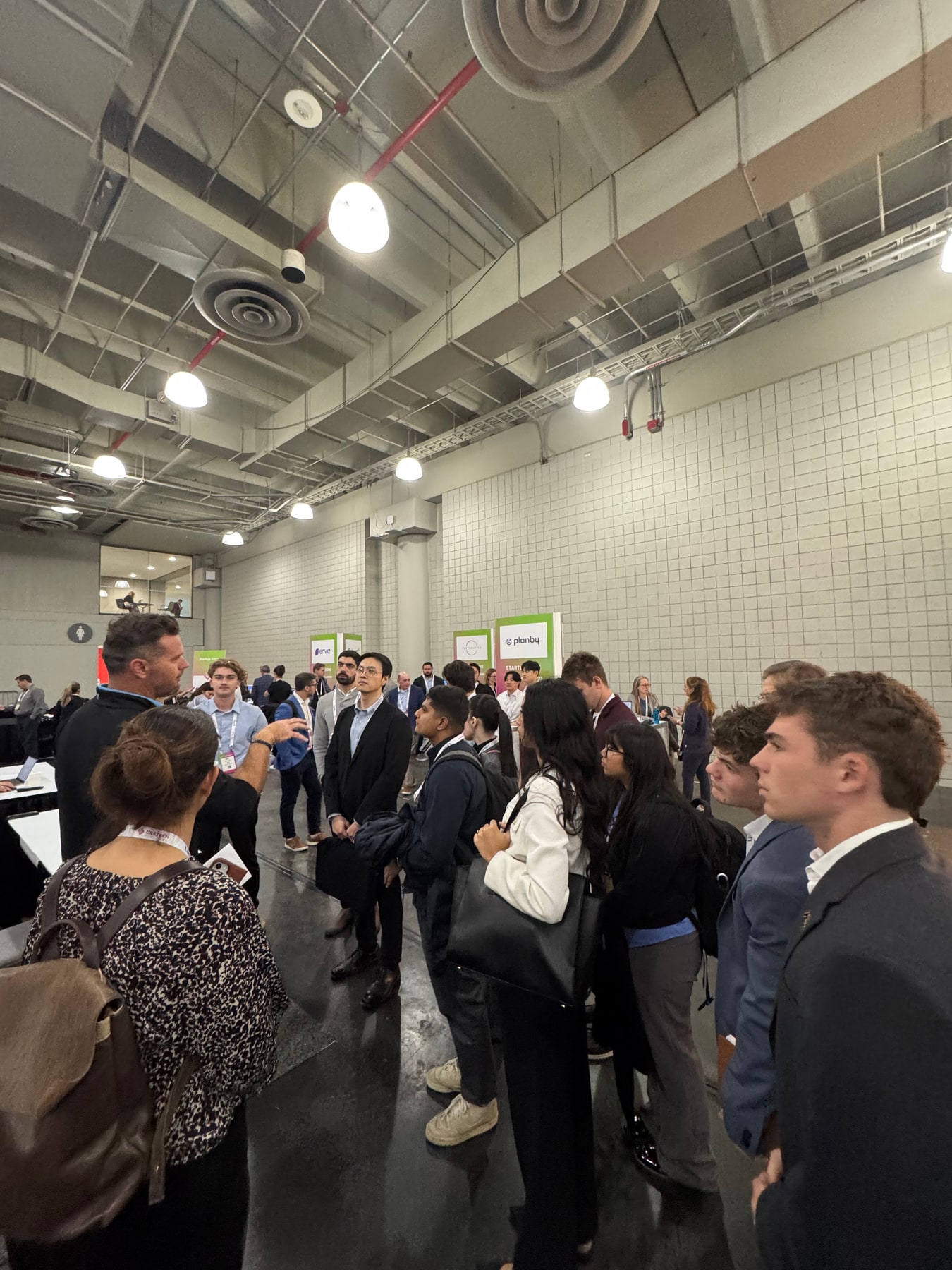 Students connecting with FIRE leaders during an industry event