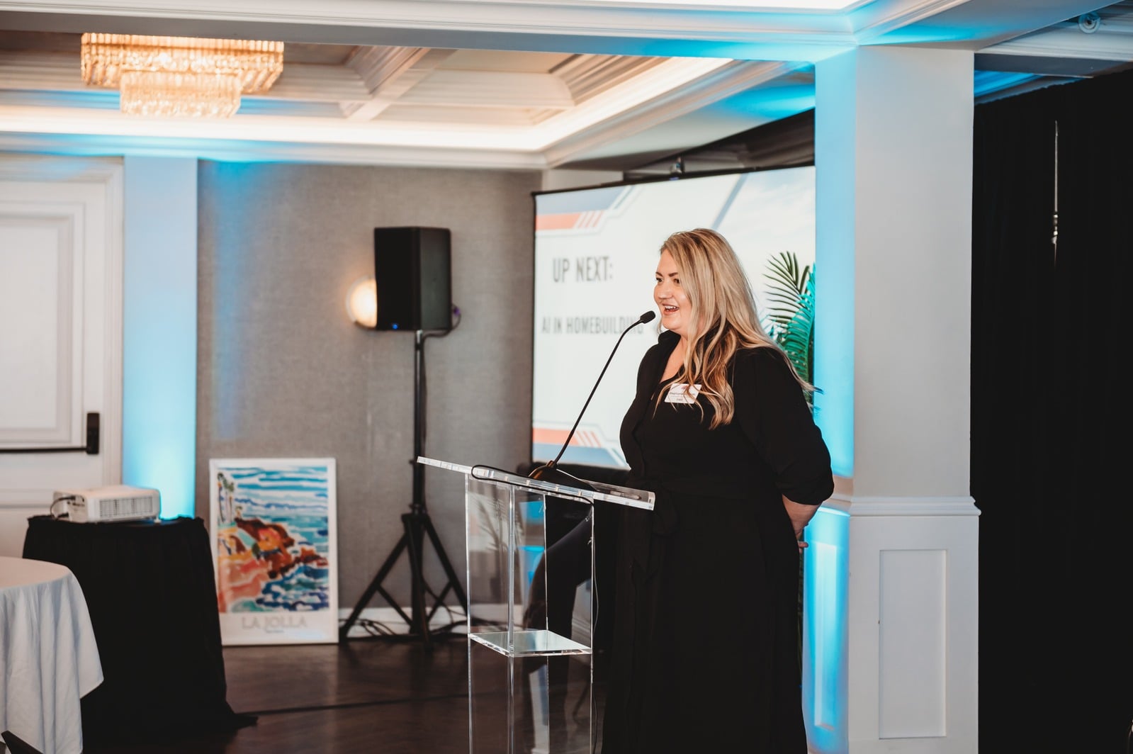 Stephanie Gubiotti speaking at a FIRE event